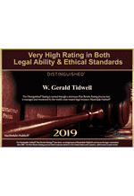 Very High Rating In Both Legal Ability & Ethical Standards | W. Gerald Tidwell | 2019